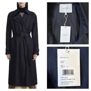 Lafayette 148 black belted trench coat